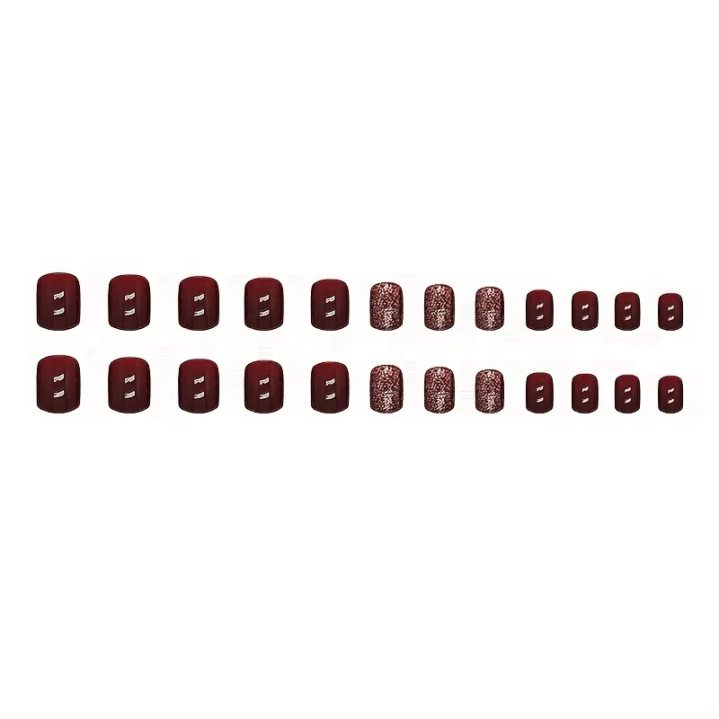 Faux ongles carrés courts et brillants