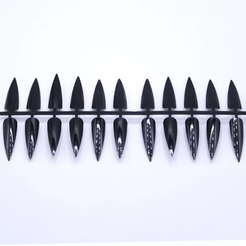 240 pièces ensemble d'art des ongles clair naturel couverture complète ovale extrémité pointue Stiletto longs faux