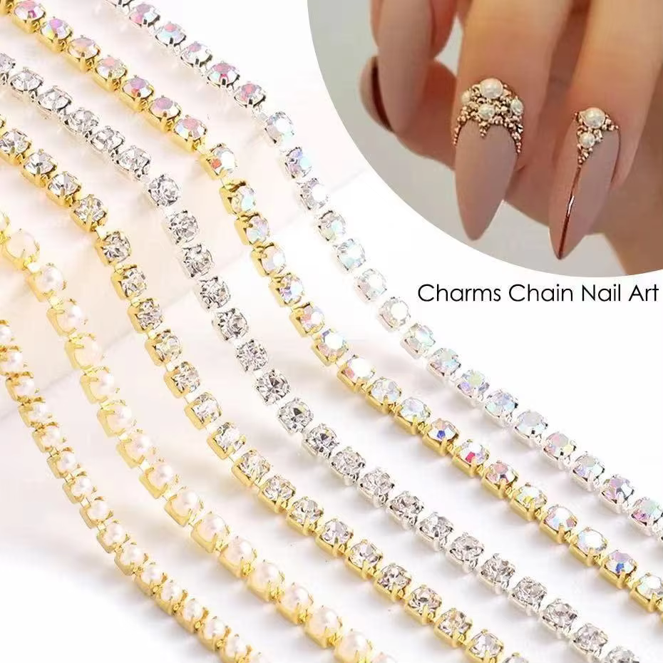Chaîne de diamant colorée pour Nail Art