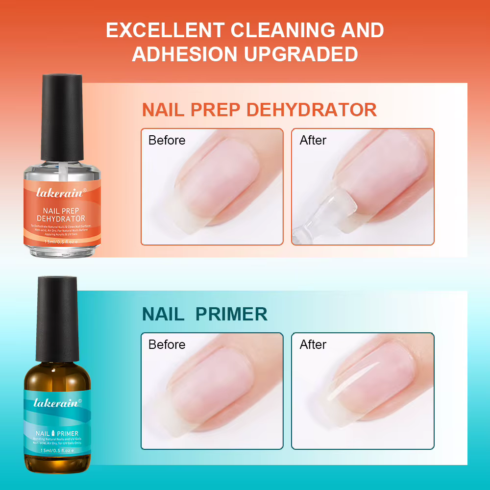 2 pièces 15ml déshydrateur de préparation des ongles Gel et apprêt sans acide adhésif déshydratant acrylique