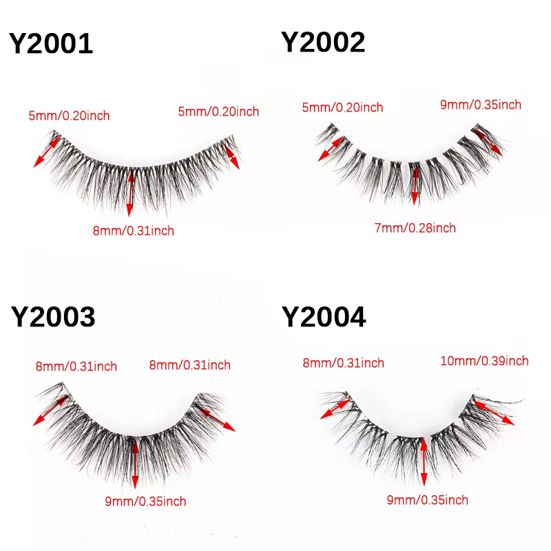 Demi-cils naturels 3D, faux cils complets