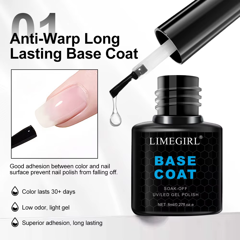 LIMEGIRL 8ml imbiber la couche de Base supérieure mate pour ongles vernis Gel UV Semi Permanent fonctionnel manucure