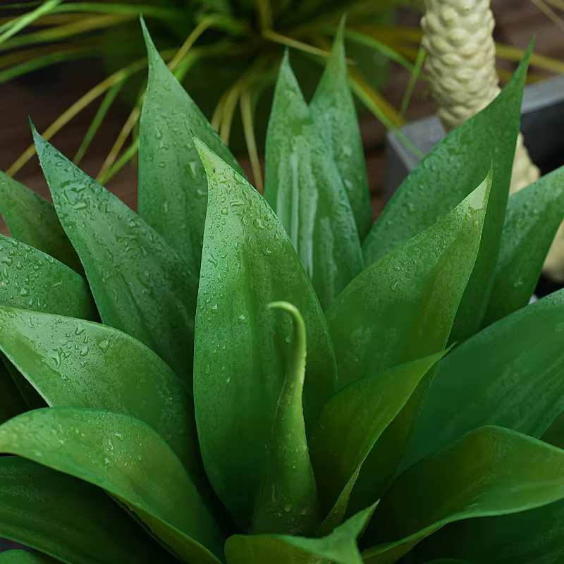 Plante succulente verte artificielle d'agave tropicale avec pot, ornements de balcon extérieur, décorations d'intérieur à la maison, décorations de chambre à coucher, 1,5 pi, H2042