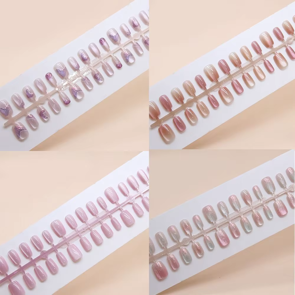 Faux ongles carrés longs à la mode