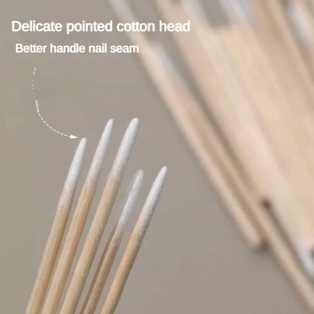100/300/500 ongles pointe en bois coton-tige bourgeons jetable Ultra-détail correcteur dissolvant de vernis