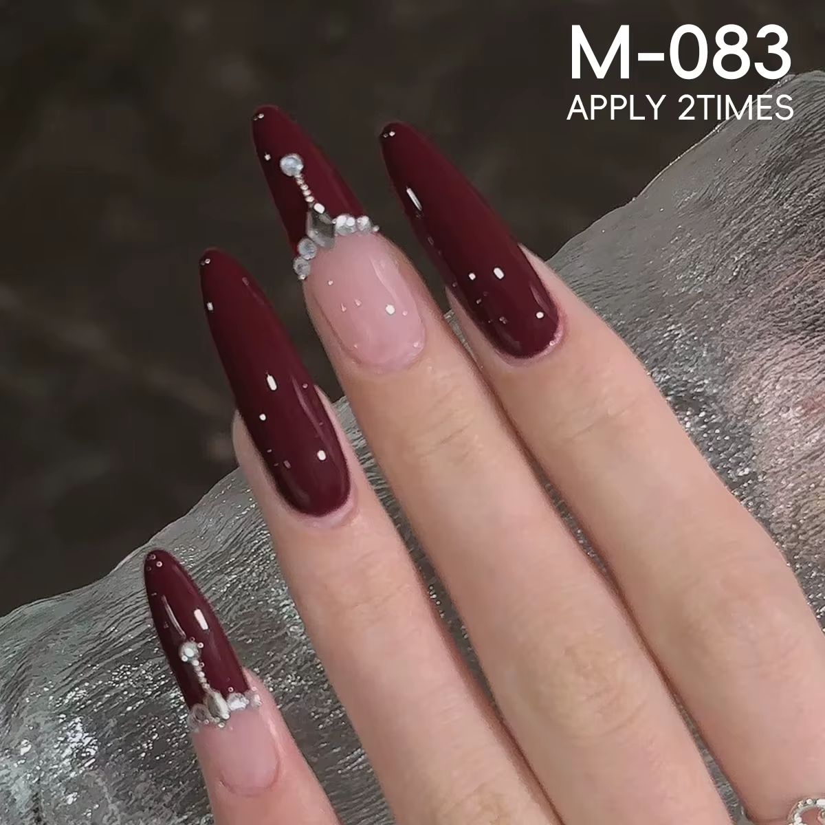 Vernis à ongles Gel rouge vin et rouge aubépine