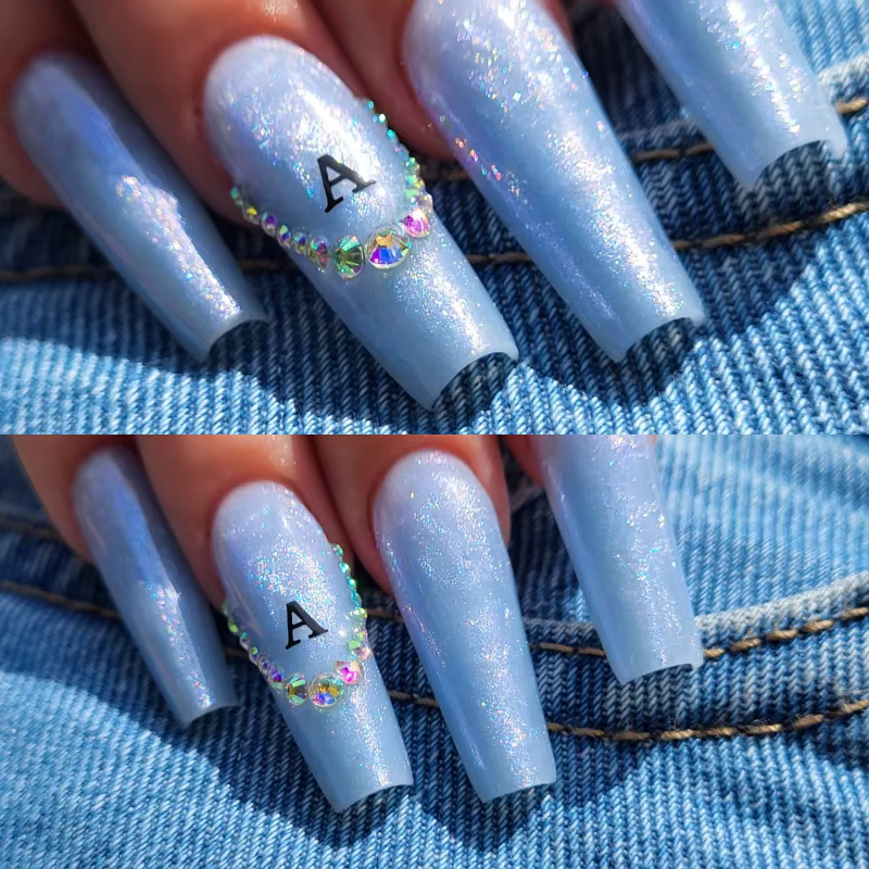 MSAHRE 50g bleu miroitant Gel Extension d'ongle français blanc couverture constructeur Gel