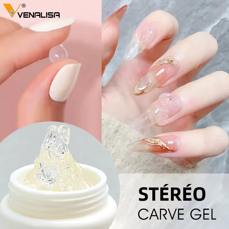 VENALISA Gel Sculpté Stéréo PVC Souple Solide pour Nail Art