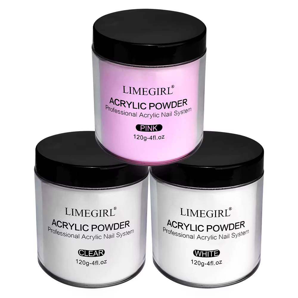 Poudre acrylique 120g avec rose clair blanc