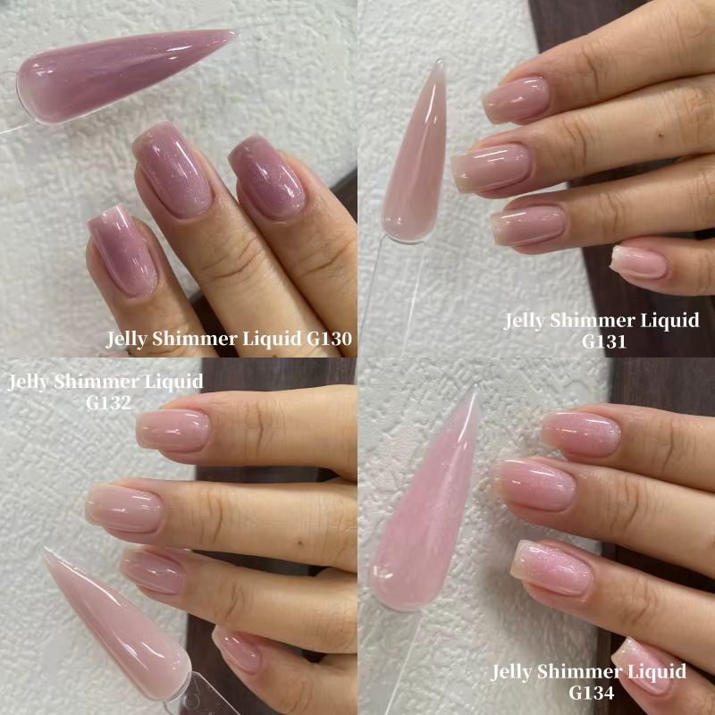 MSHARE 50g Gel de construction liquide scintillant pour ongles