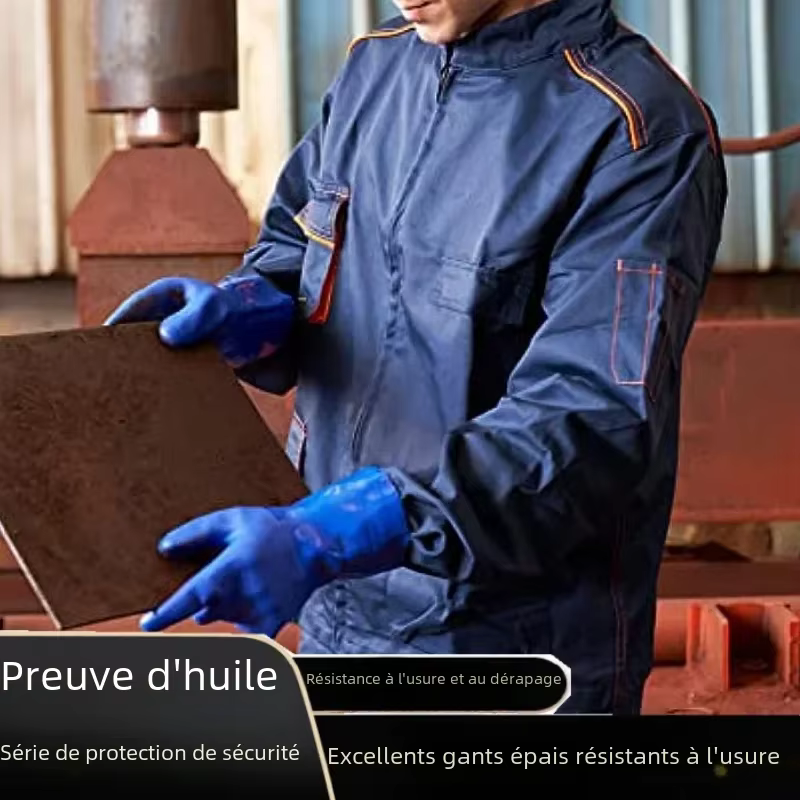 Gants industriels résistants aux produits chimiques, Protection épaisse, antidérapante, résistante à l'huile et aux acides