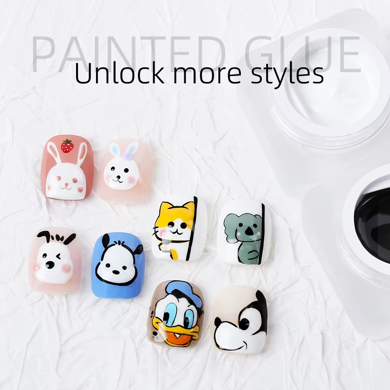 5ml Nail Art peinture UV Gel vernis noir blanc couleurs 3D fleur dessin tremper LED