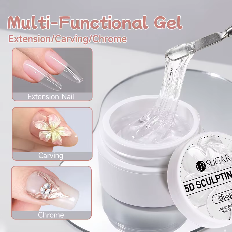 UR SUGAR 15ml Gel de sculpture transparent 5D non collant