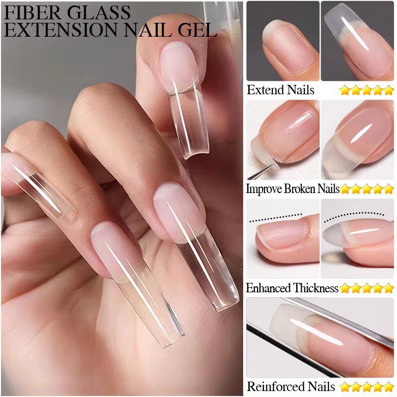 PUENTE 100g vernis à ongles Gel d'extension en fibre de verre Transparent pour renforcer la construction
