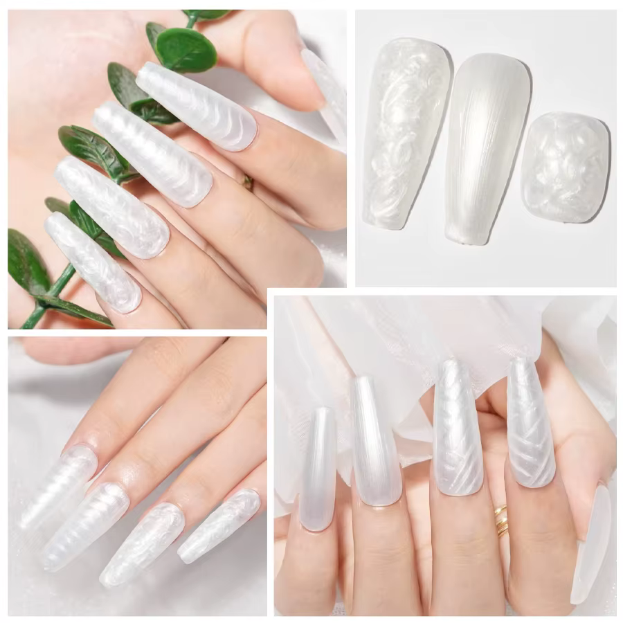 QAZIXU 1/6 pièces gris blanc couleur vernis à ongles paillettes Gel Semi Permanent UV Gel hiver tremper UV LED Nail Art