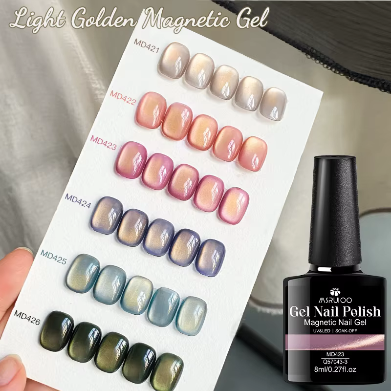Ensemble de Gel à ongles magnétique doré clair