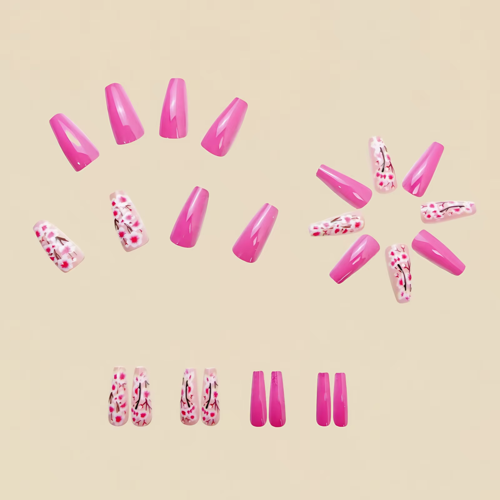 Faux ongles moyens pour femmes et filles