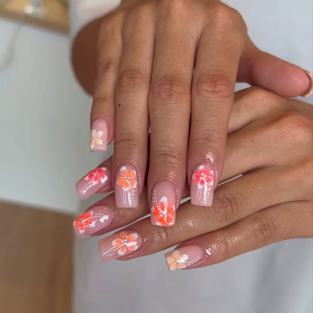 Faux ongles de Style français rose