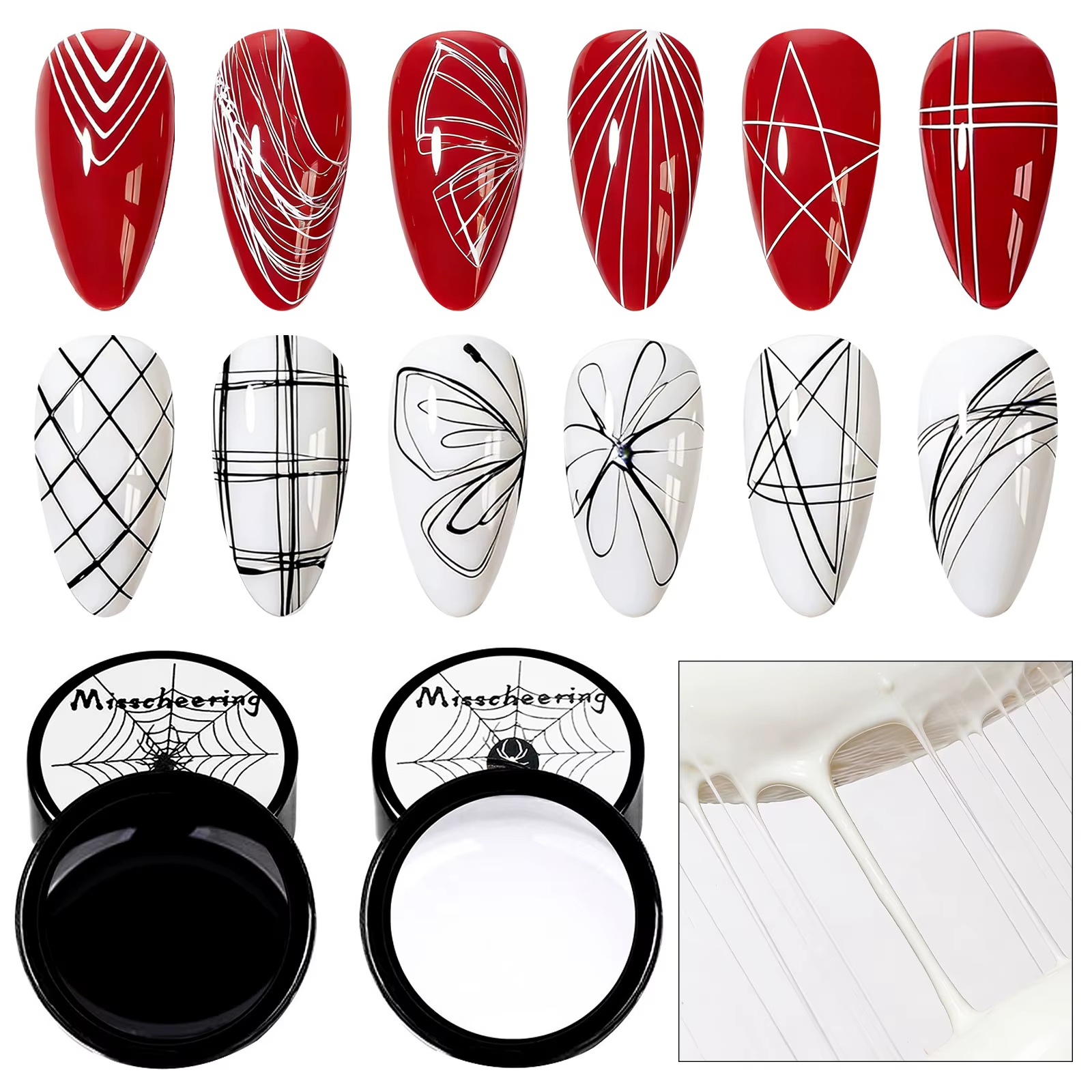 2 pièces Gel Spider pour Nail Art
