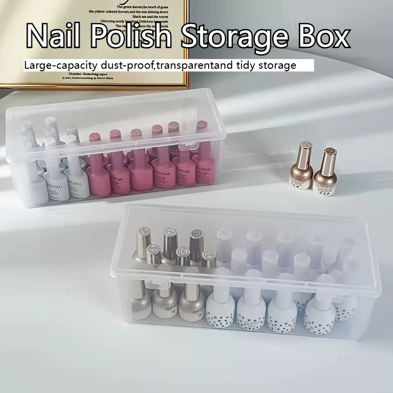 Boîte de rangement transparente rectangulaire pour nail art
