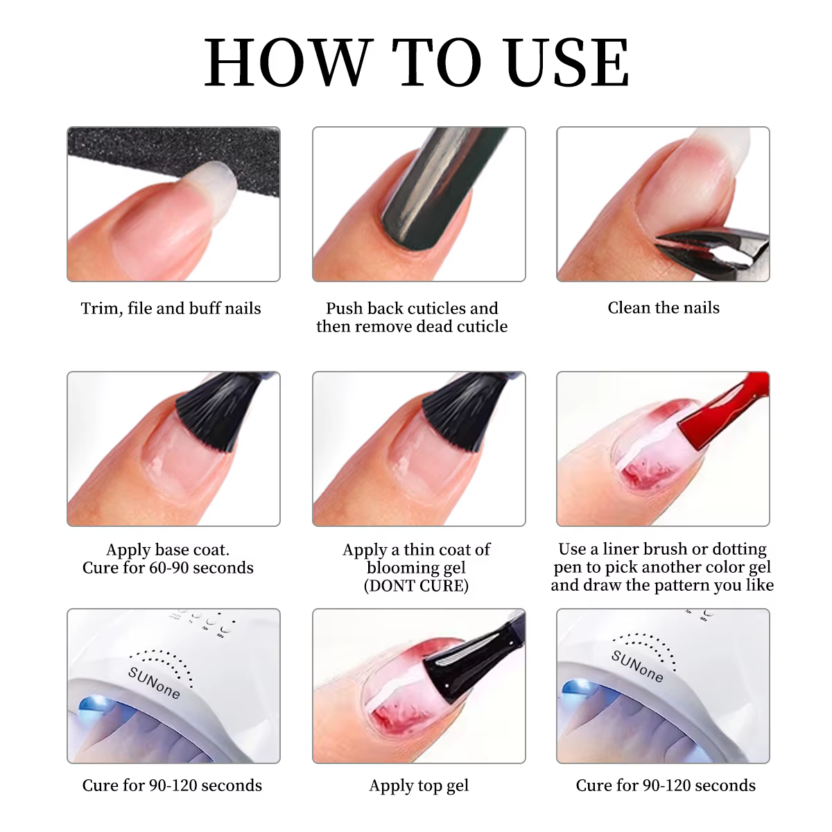 Ce gel pour ongles de 15 ml est un gel fonctionnel à effet blooming qui rehausse l'art et la beauté du nail art. C'est