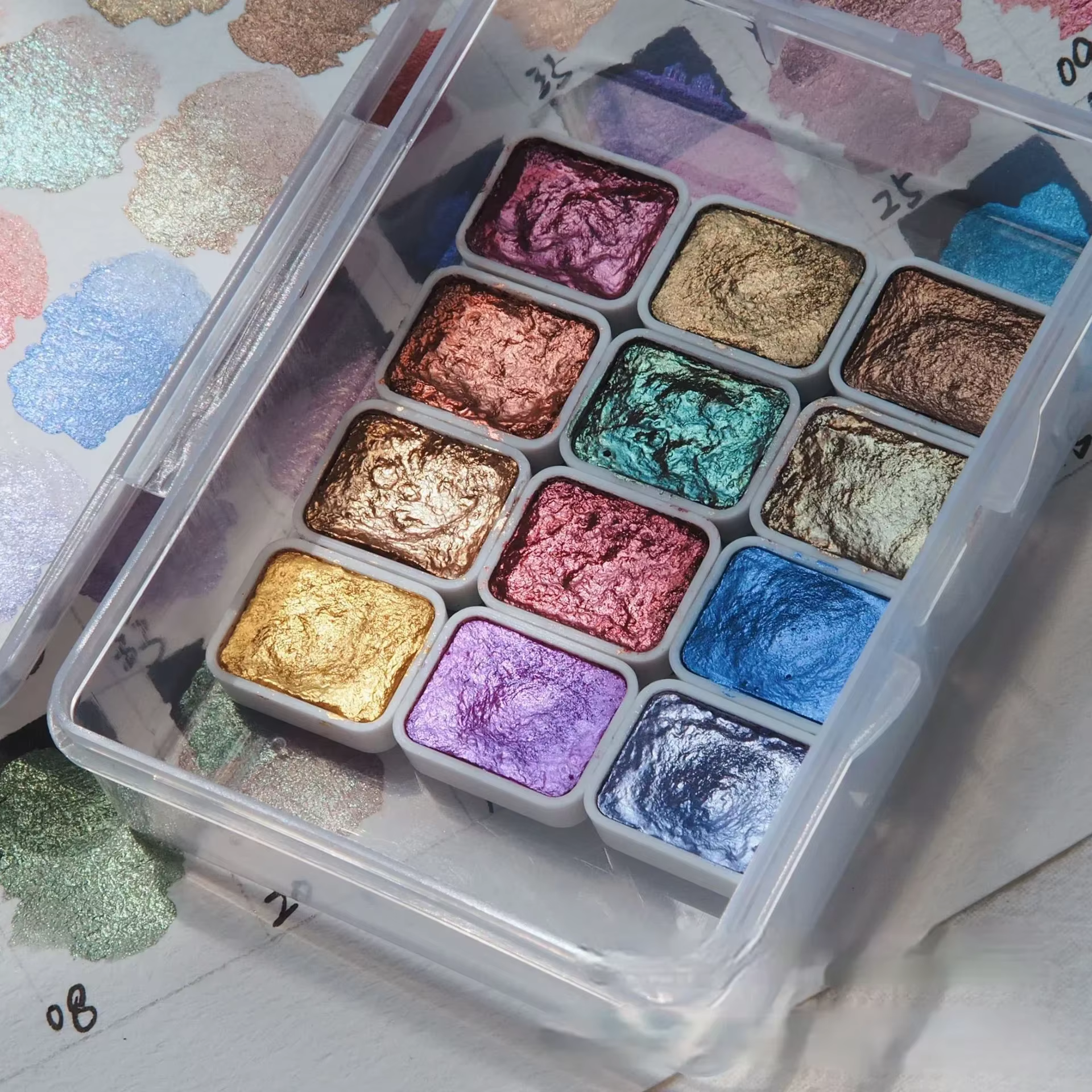Ongles solide Pigment Nail Art décor aquarelle manucure peinture métallique dessiner Chrome paillettes poudre fleurs