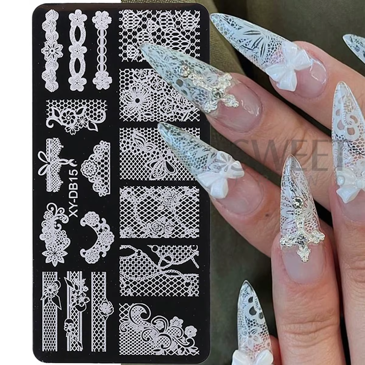 Plaque d'estampage pour Nail Art de mariage