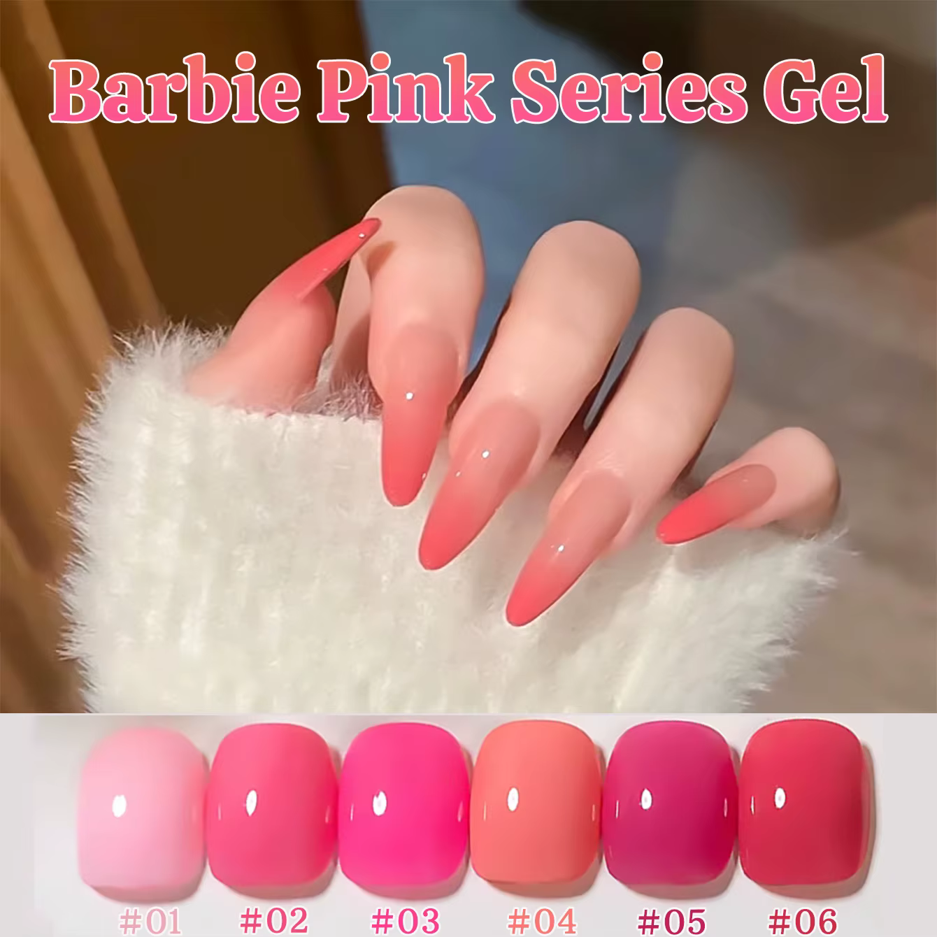 1 pièce PSK Vernis à ongles gel série couleur rose blanchissant