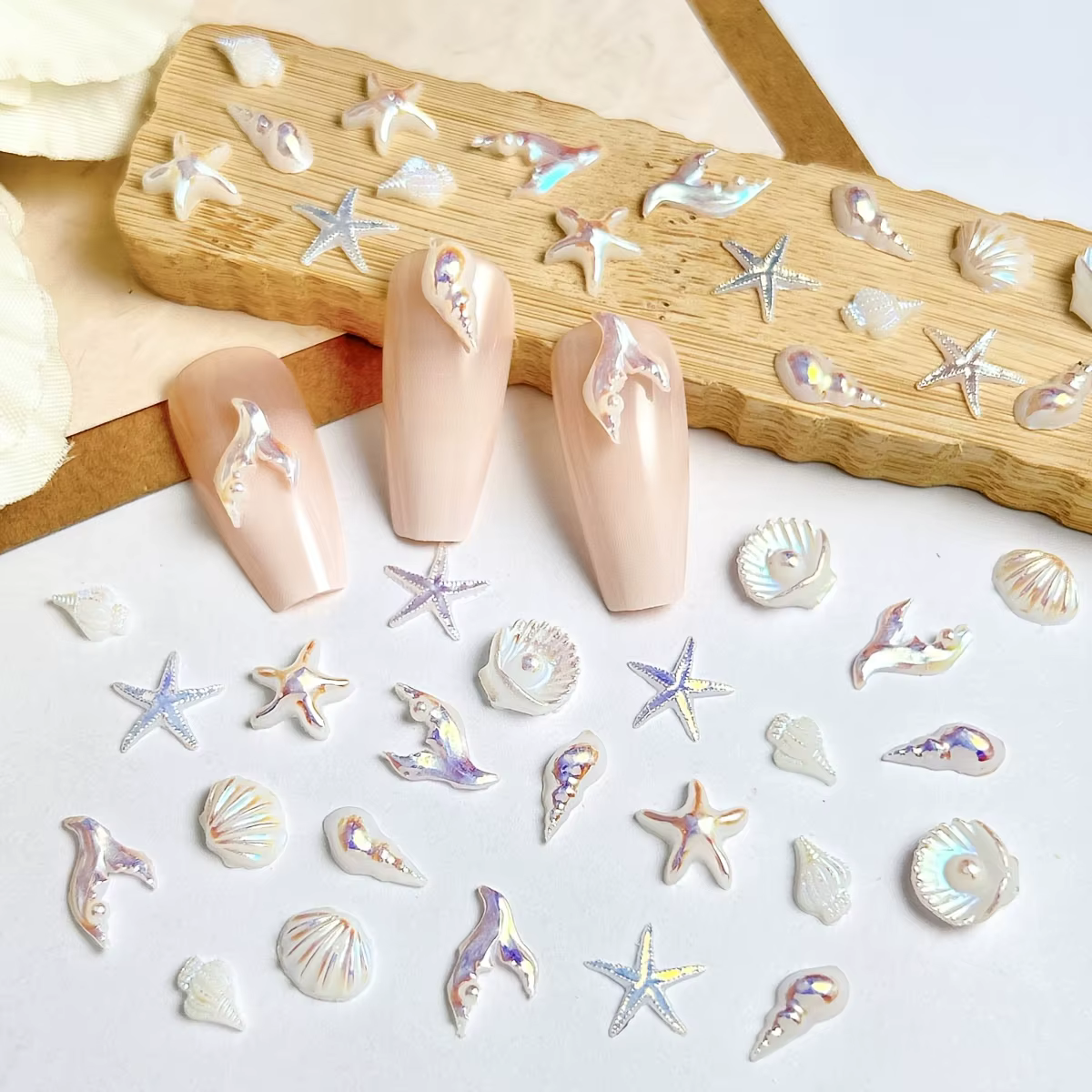 30 pièces d'accessoires artisanaux sur le thème des sirènes bleu aquatique