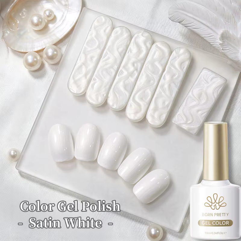 BORN PRETTY 10ml Gel Polish Effet Fil Blanc Nacré Pailleté Brillant Semi-Permanent Soak Off UV LED Vernis pour Salon de Manucure à Domicile