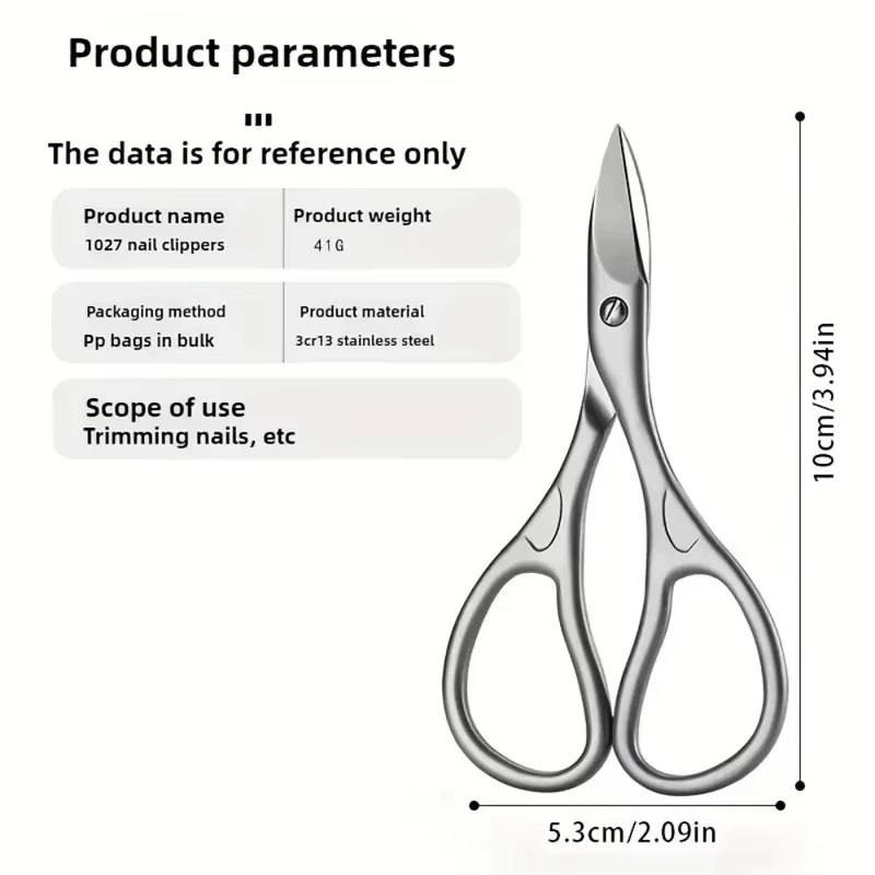 1 pièces multi-usages lame incurvée manucure professionnel coupe-ongles ciseaux sourcils cils pédicure ongle