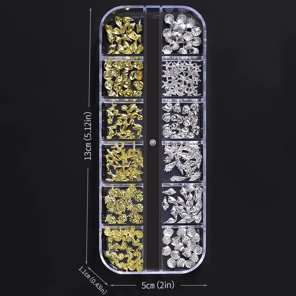 1 boîte de Rivets métalliques or argent