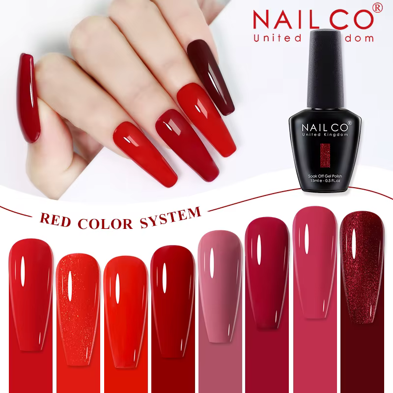 NAILCO rouge Gel vernis à ongles vin violet Semi Permanent tremper UV Gel