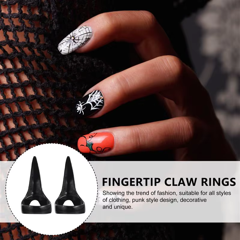 10 pièces Art décoration Halloween rétro griffe faux ongles Punk