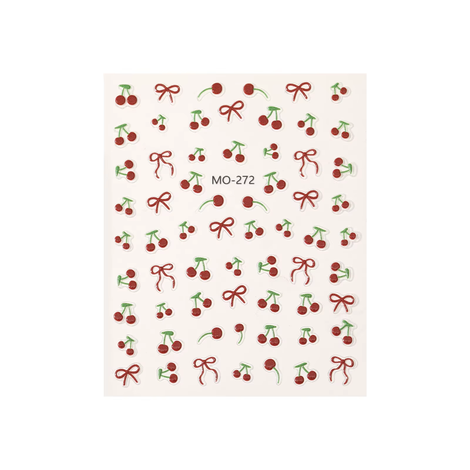 Kawaii cerise arc ongles autocollants 5D français mignon rouge arc fruits conception auto-adhésif décoration