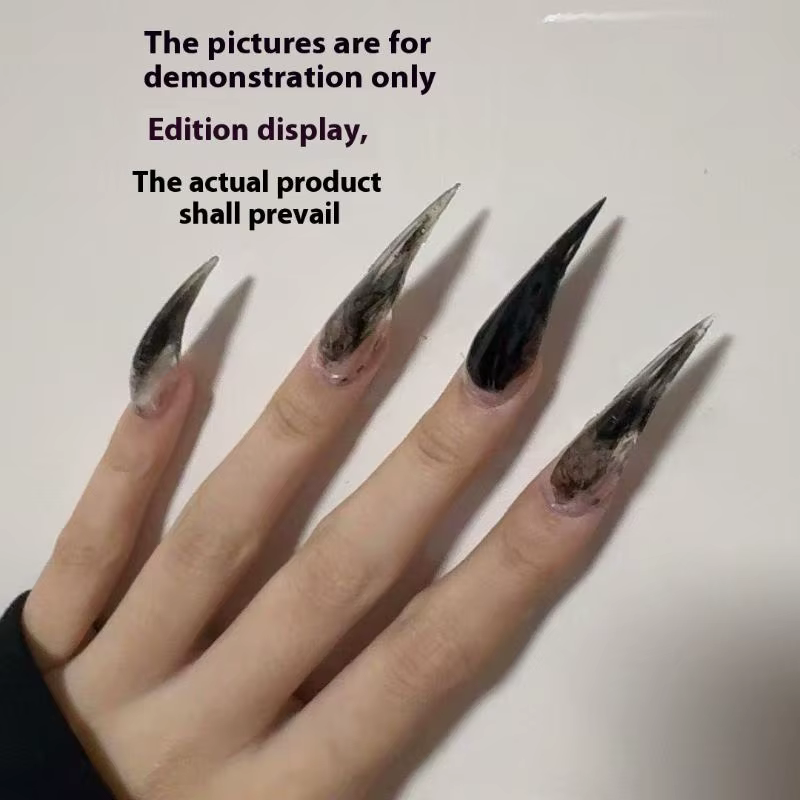 140 pièces/boîte ongles Stiletto courts et incurvés double forme pour Extension d'ongles griffe de chat 3D acrylique couverture complète moules conseils sculpturales conception