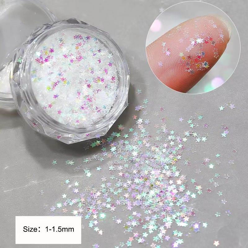 1 pot 1mm Mini étoile scintillante ongles paillettes scintillantes décoration