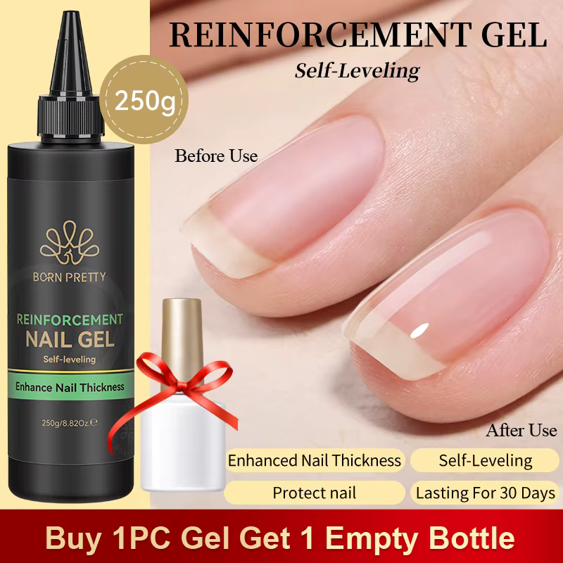 BORN PRETTY 250g Gel de renfort garder les ongles C Arc UV Gel de Construction épaisseur Gel de Base pour une durabilité plate Super couche de finition