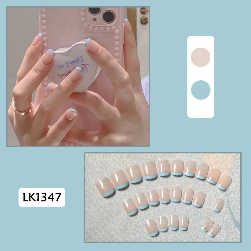 Faux ongles adhésifs français faits à la main pour fille aux épices