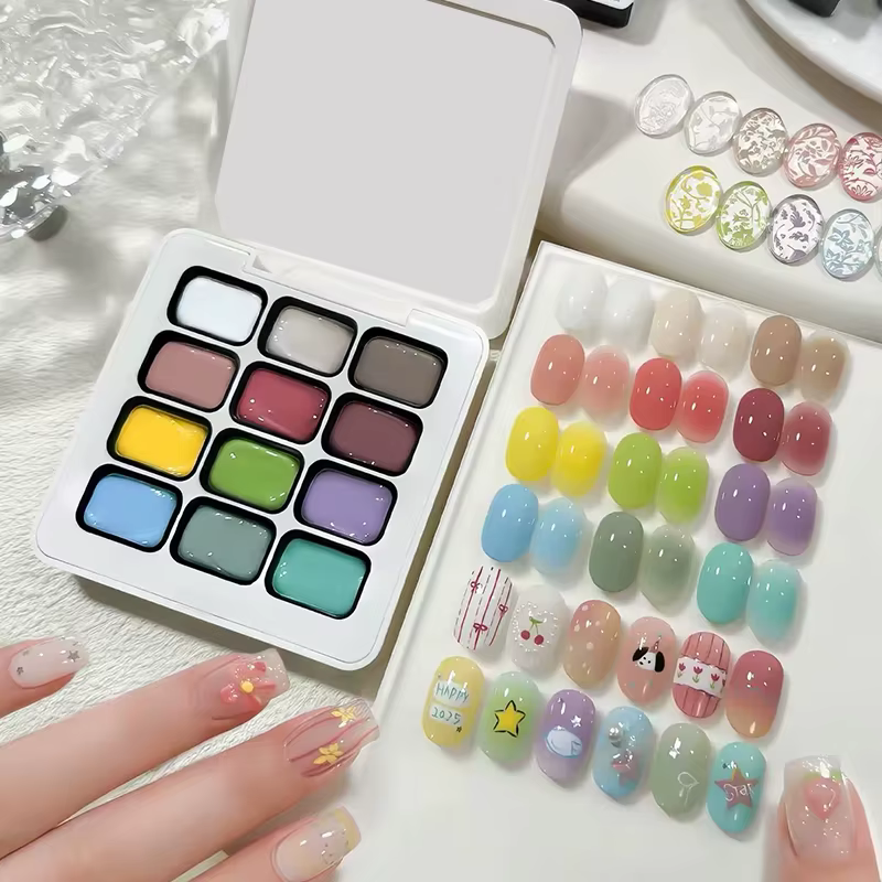 Palette de vernis à ongles solide dégradé 12 couleurs