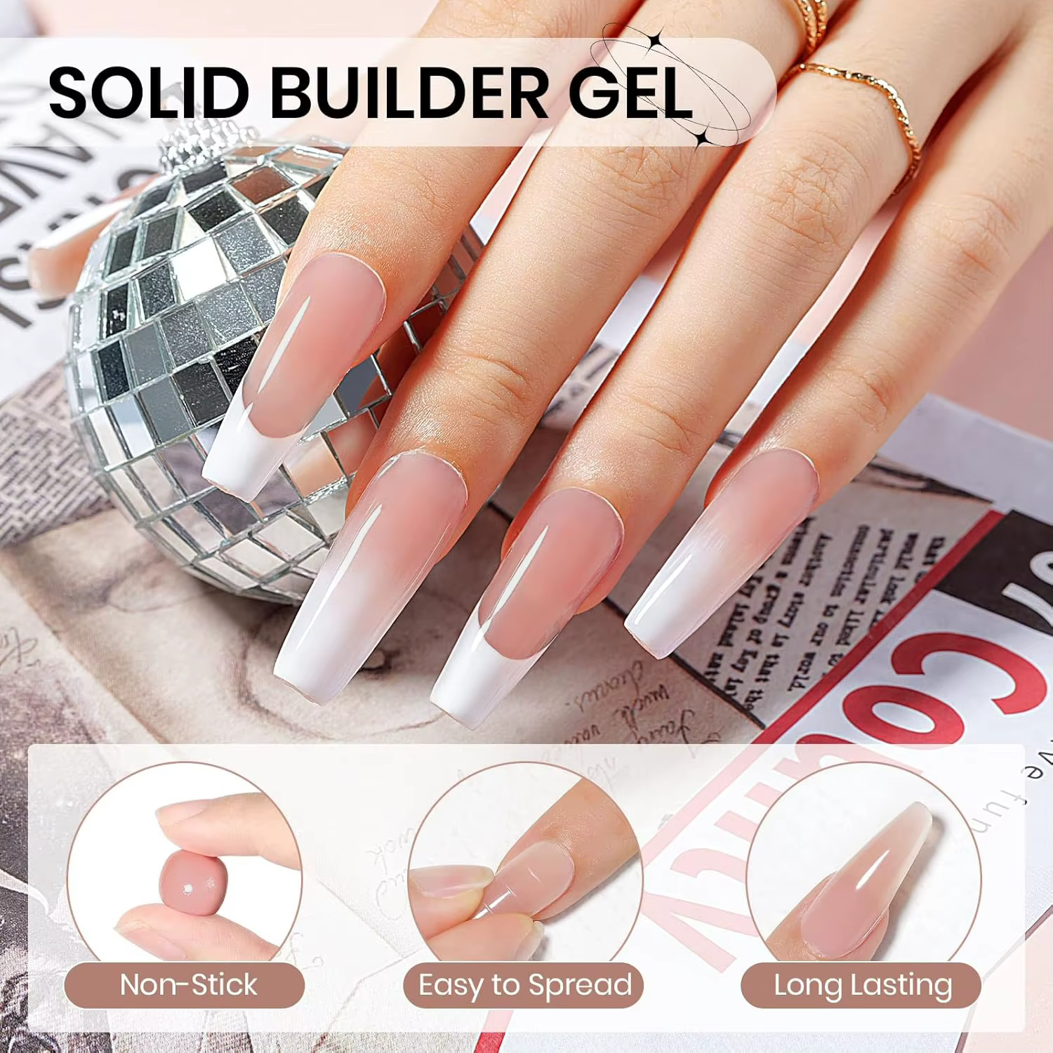 Gel de construction solide pour nail art 60ml