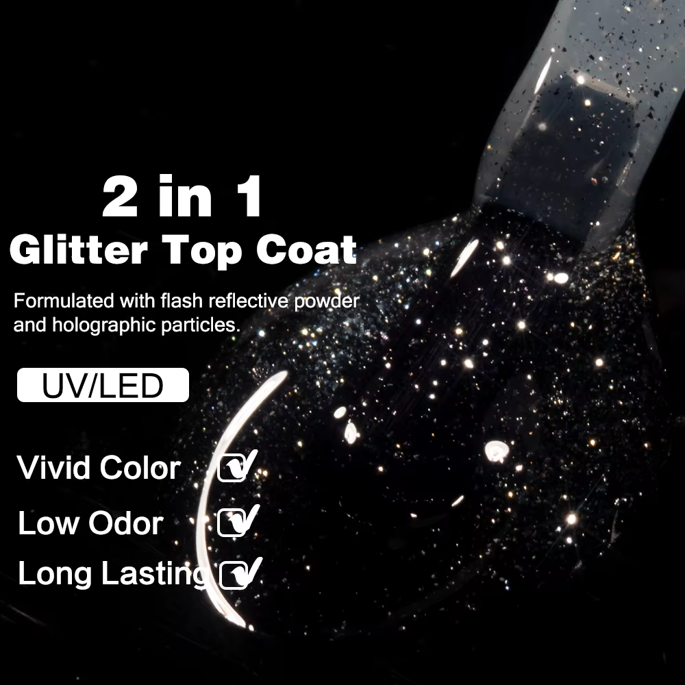 KODIES GEL Starlight couche de finition Gel vernis à ongles 15ML Semi Permanent UV chatoyant manucure Gel