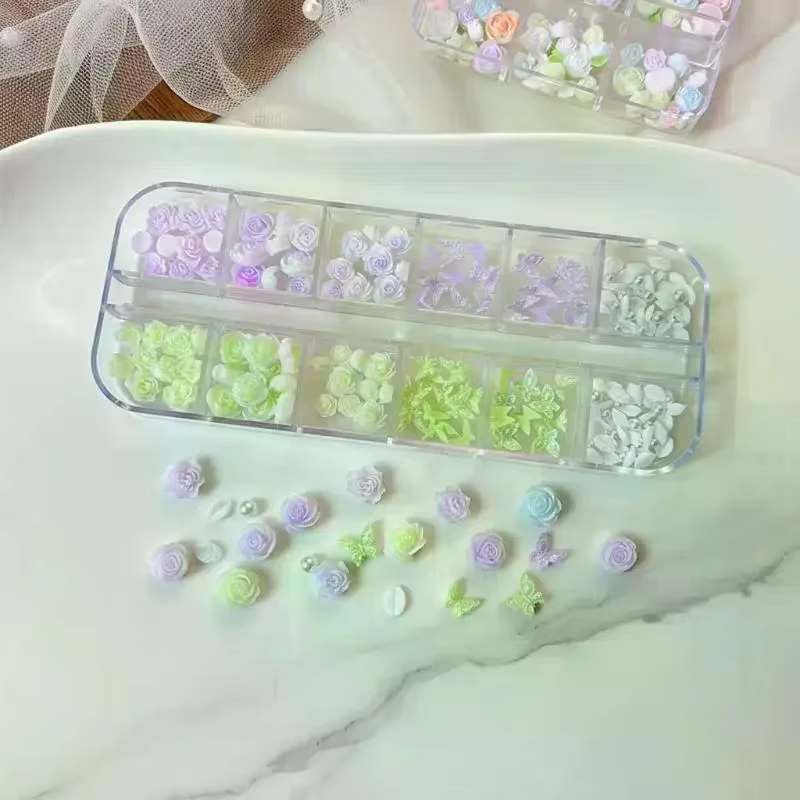 6/12 Grilles de breloques 3D pour nail art