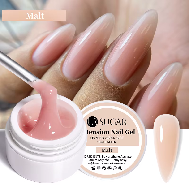 UR SUGAR 15ml gelée Extension vernis à ongles Gel de Construction UV rose blanc clair tremper Nail Art Gel