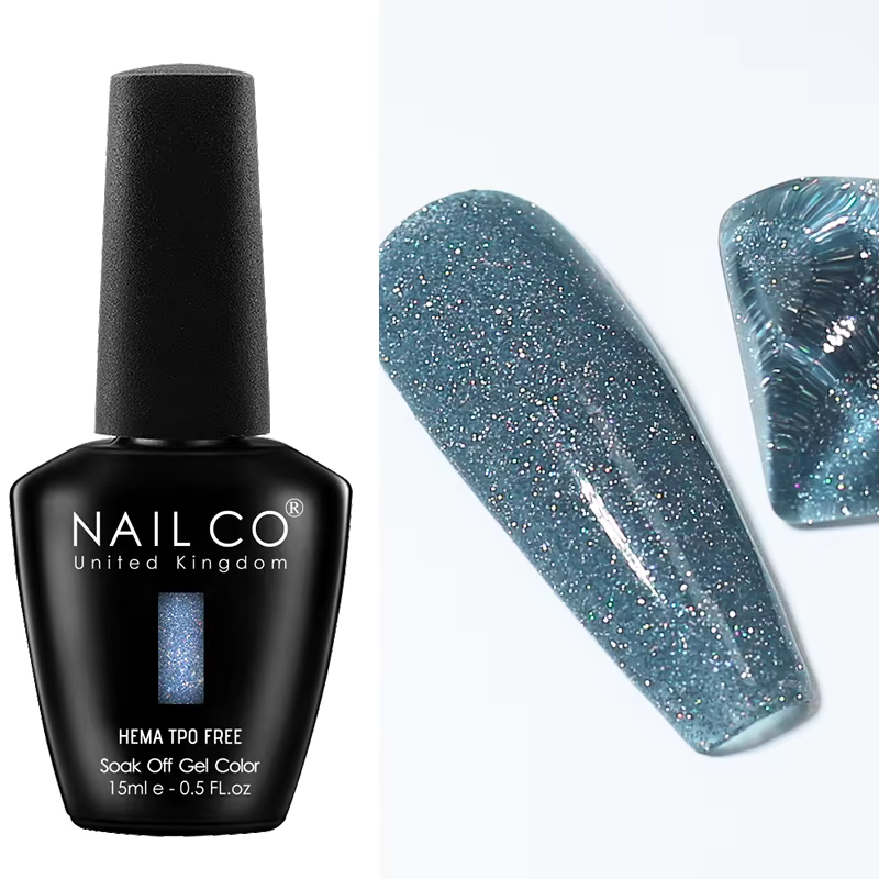 NAILCO 15ml paillettes Gel Vernis à ongles effet Elashy foncé
