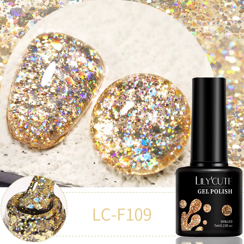 LILYCUTE 7ml 6 Pcs/Set Glitter Gel Vernis