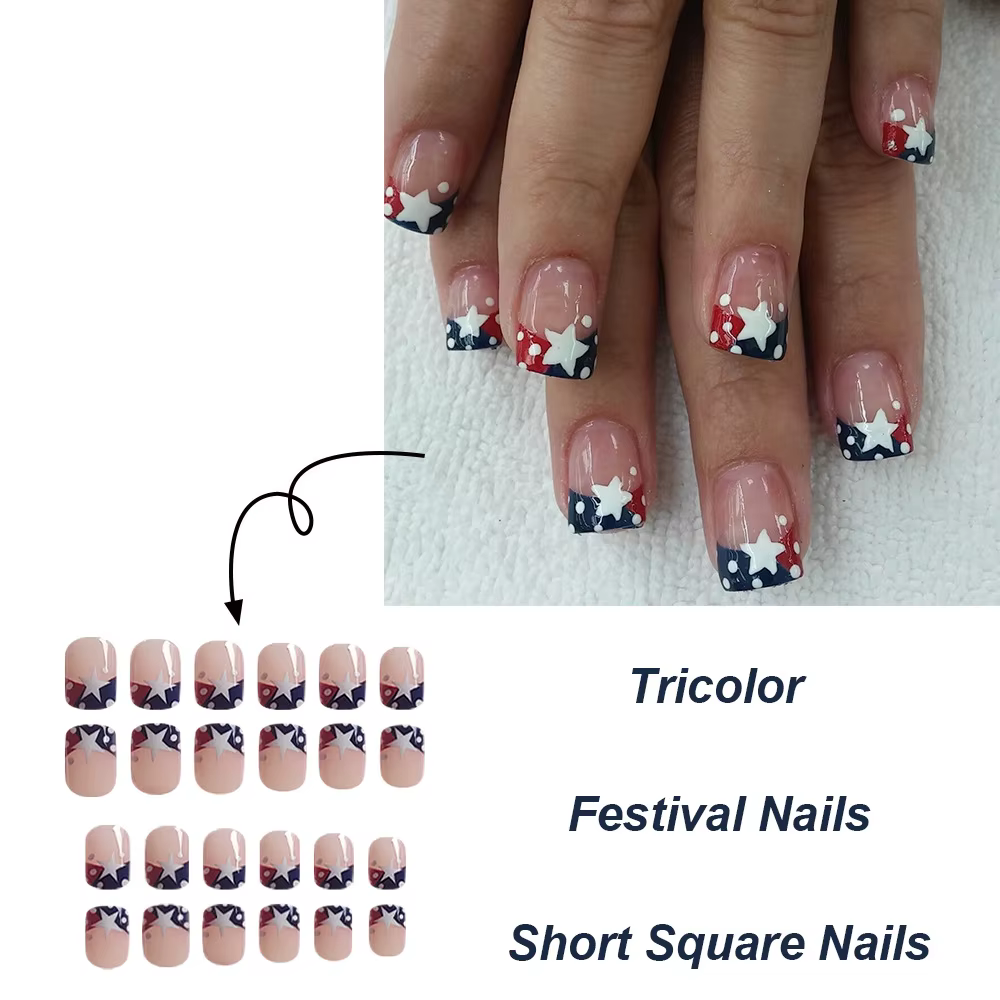Faux ongles carrés courts pour femmes