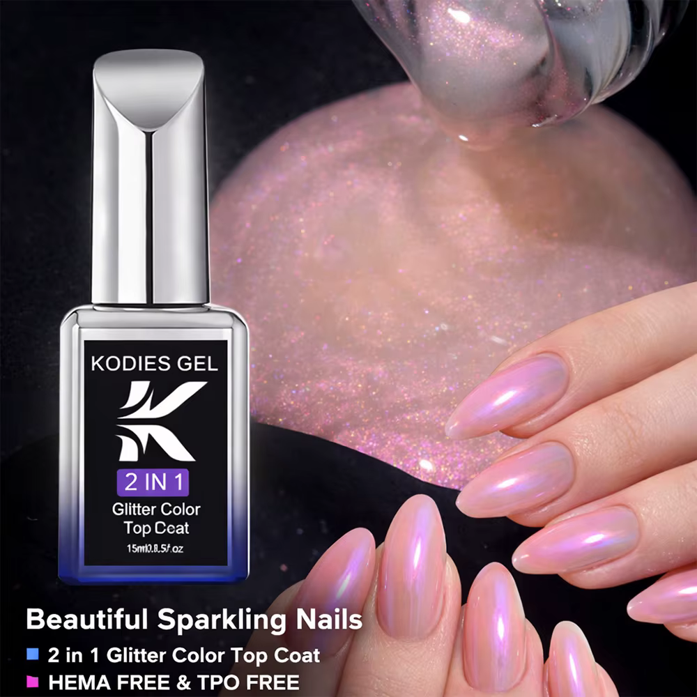 KODIES GEL Aurora – Top Coat Rose Nacré