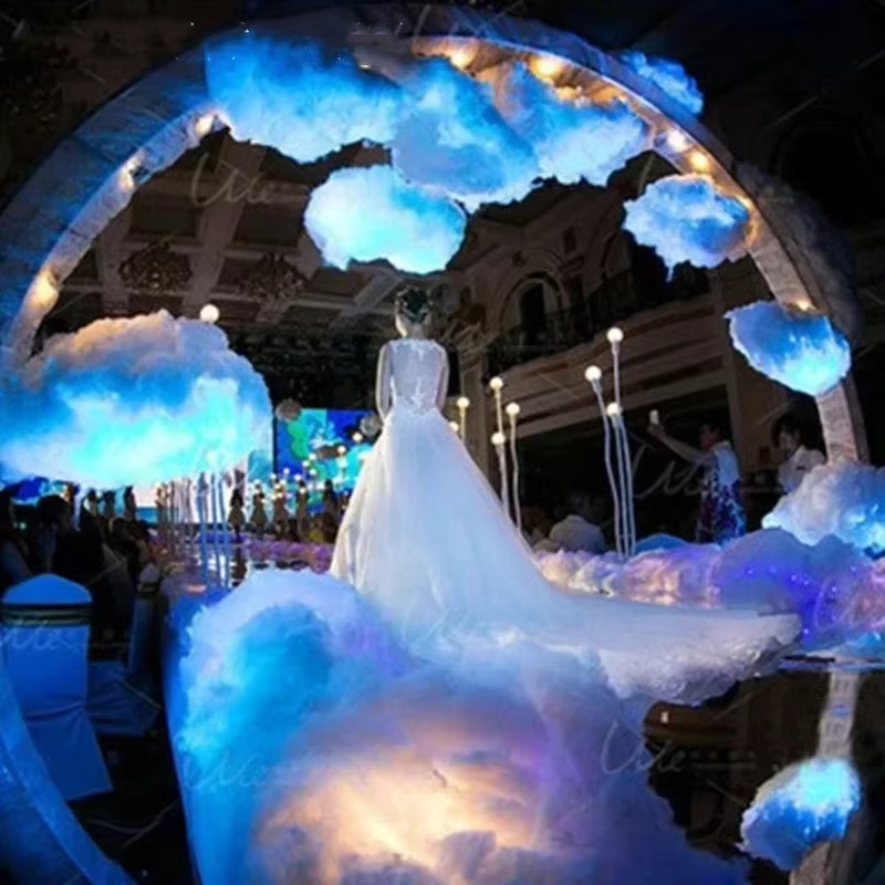 Décorations de plafond pour fête de mariage, nuages suspendus en coton, accessoires de décoration artificiels, ornements muraux pour la pièce, imitation de fête
