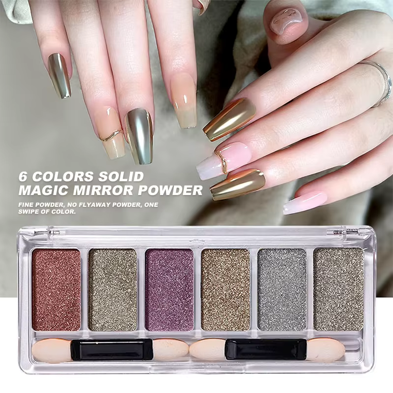 KANIU Pigments Métalliques Scintillants Arc-en-ciel Effet Miroir pour Ongles
